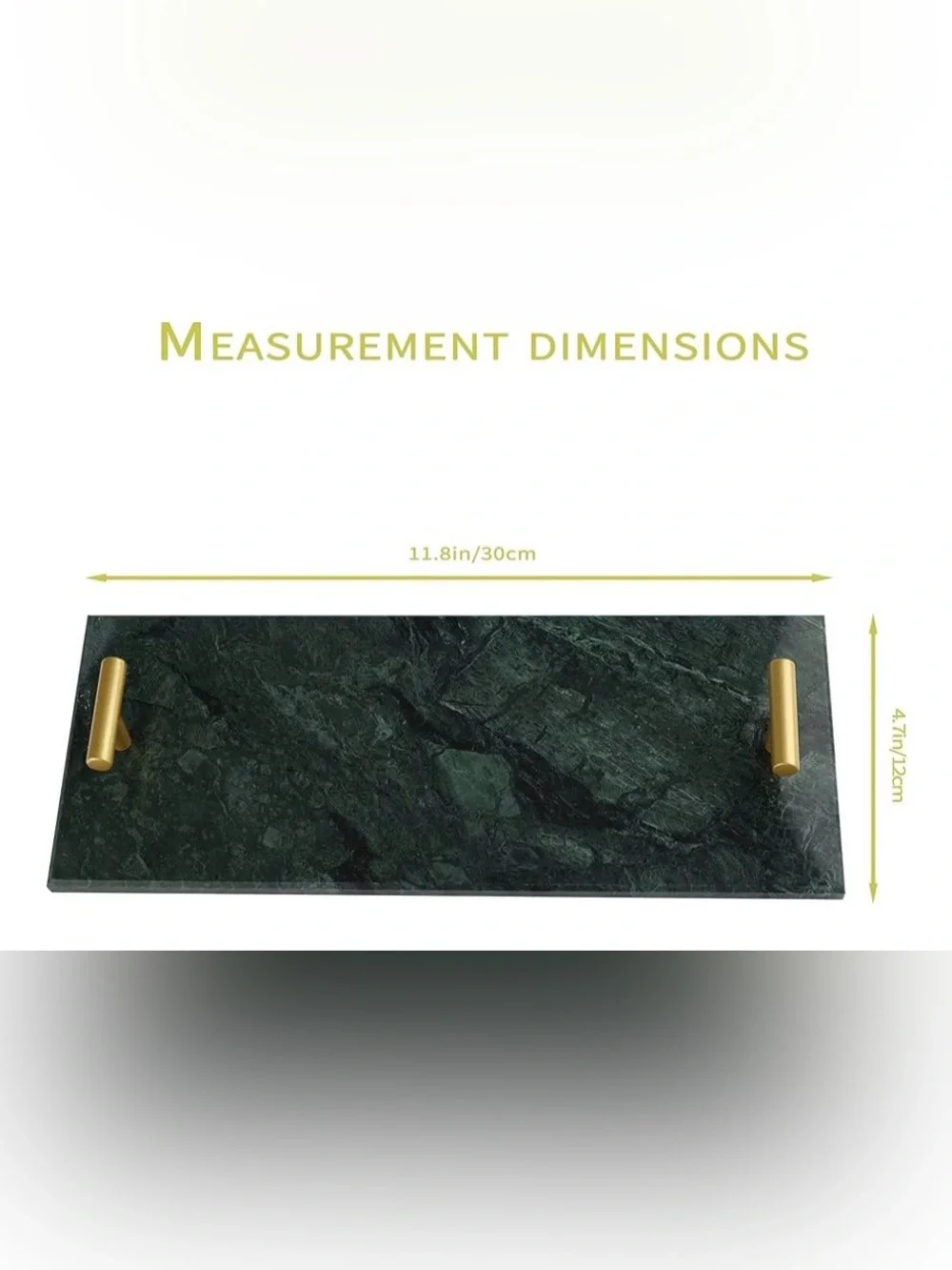 Green Marble Napkin Holder with Gold Handles
